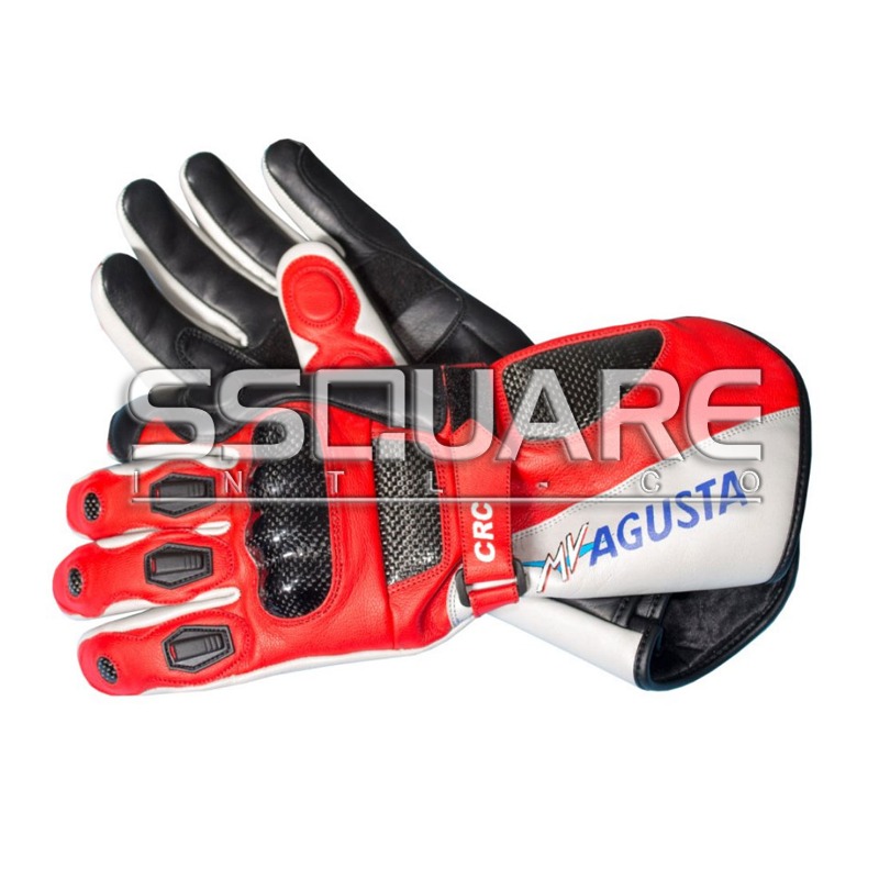 MV AGUSTA MotoGp Motorbike Racing Leather Gloves 