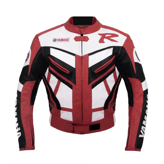 Yamaha Red Motorbike Racing Leather Jacket