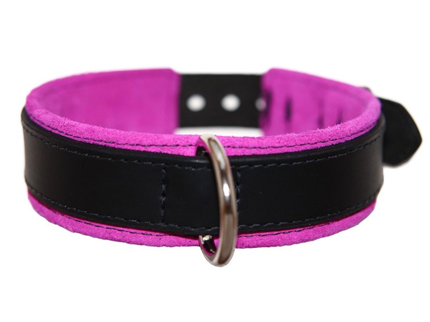 bdsm bondage leather collar purple 2