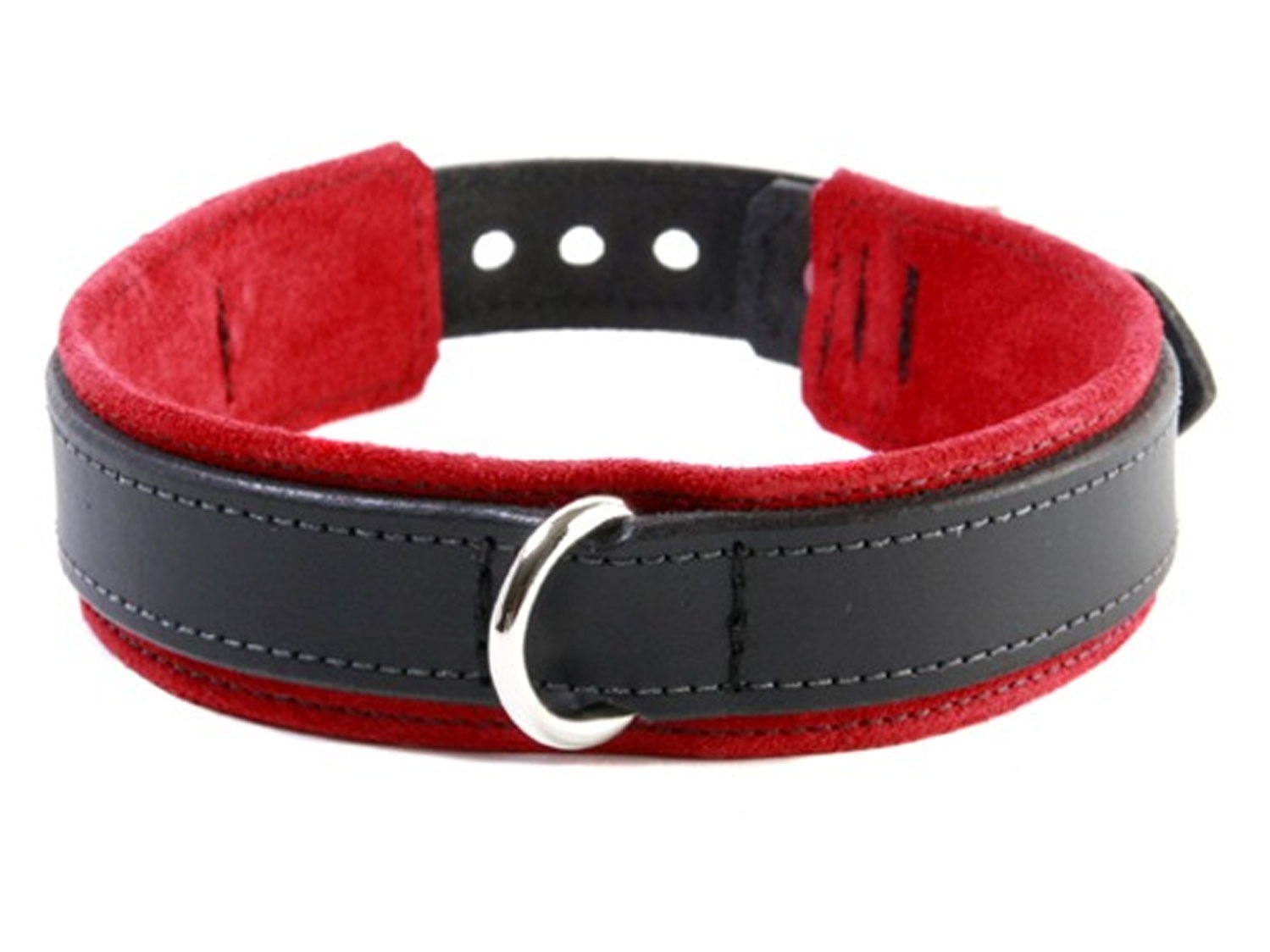 bdsm bondage leather collar red 2