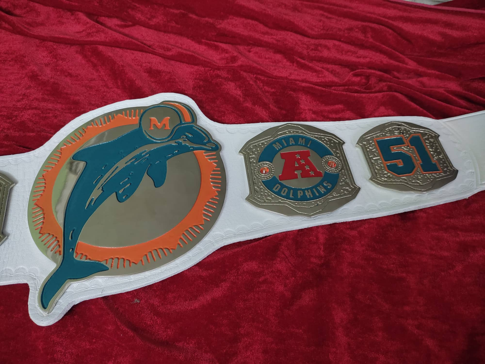 Custom Miami Dolphins Wwe Legacy Title Belt Shirt