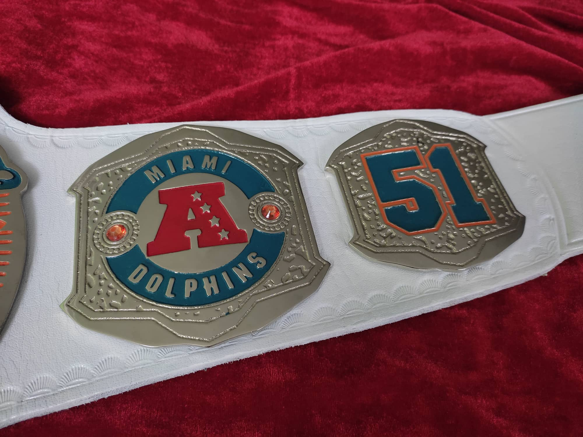 Custom Miami Dolphins Wwe Legacy Title Belt Shirt